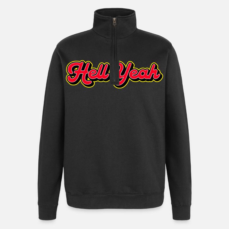 Hell Yeah 3D Retro Script - Quarter-Zip Sweatshirt - black