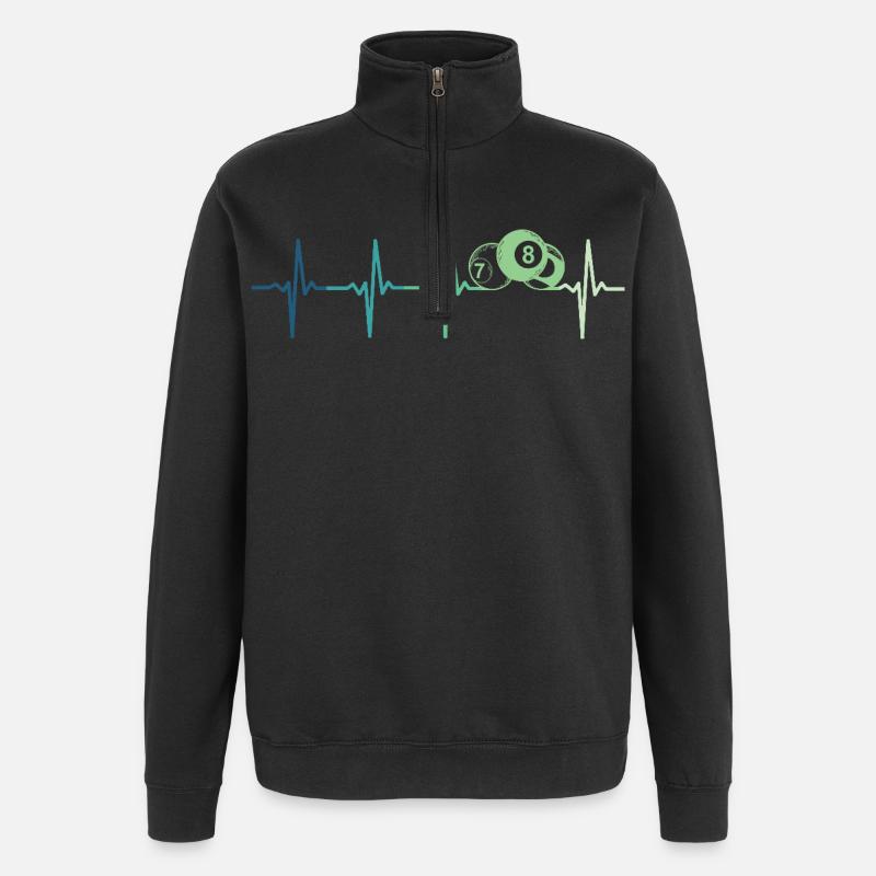 Billard boule de billard  - Sweat à zip 1/4 - noir