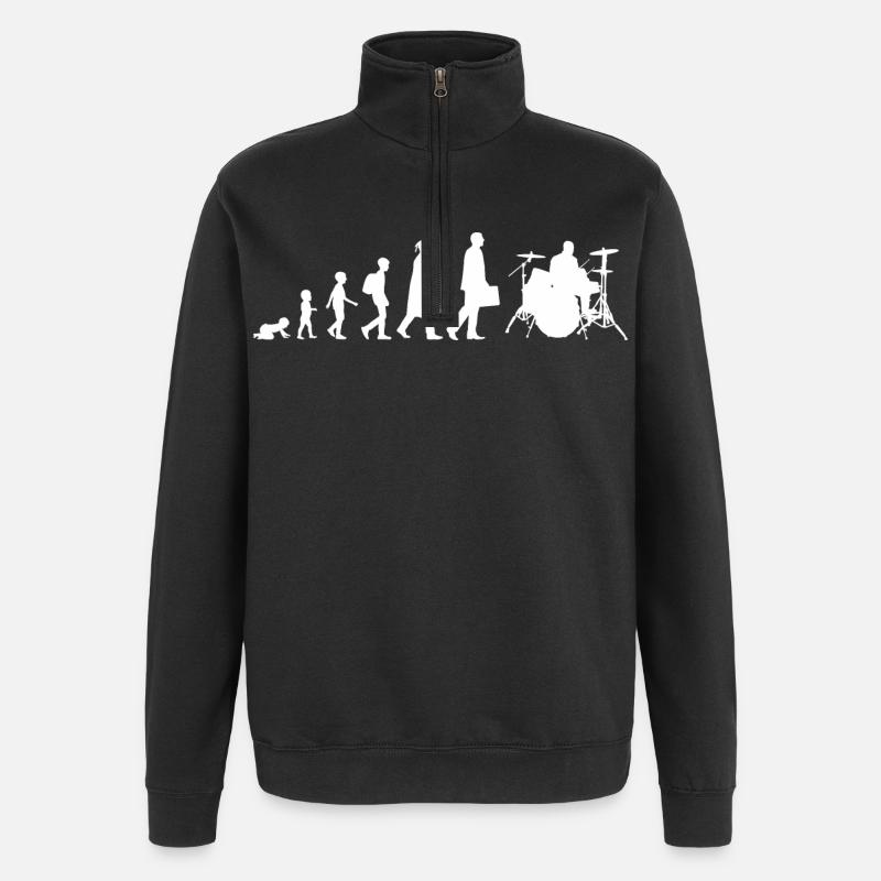 Drummer Evolution - Quarter-Zip Sweatshirt - black