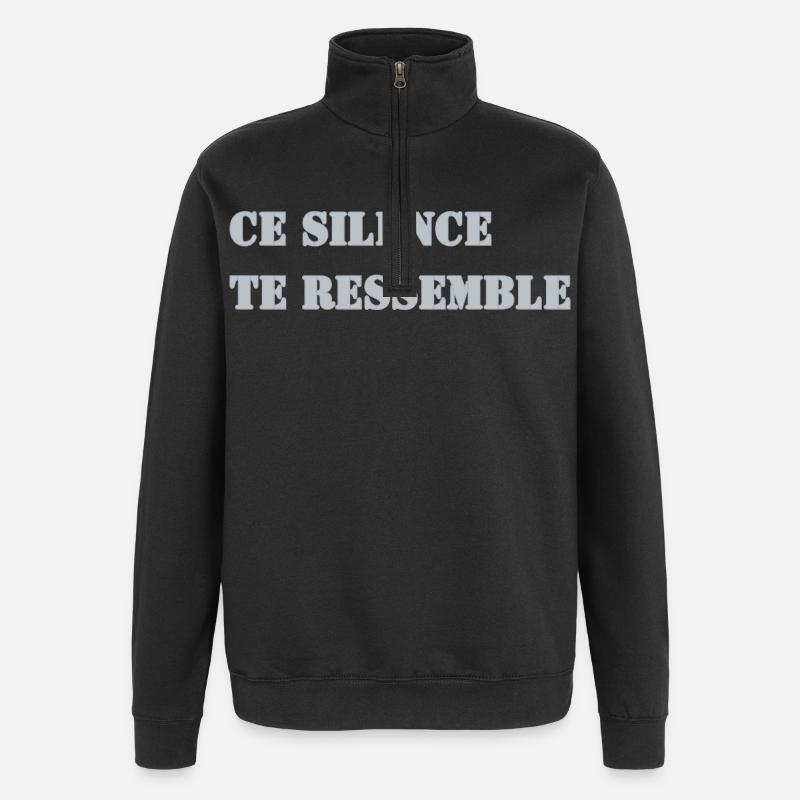 THIS SILENCE IS LIKE YOU - Quarter-Zip Sweatshirt - black