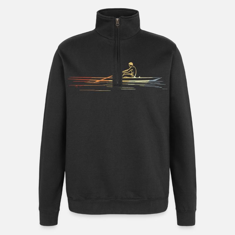Aviron d’époque - Sweat à zip 1/4 - noir