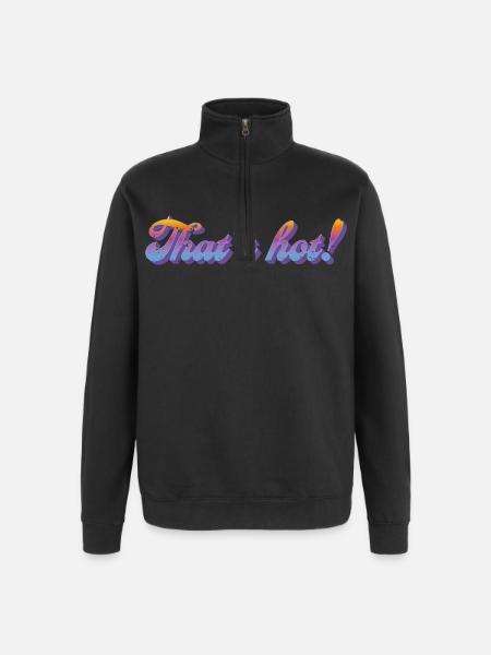 That's hot! – Retro Gradient Style - Quarter-Zip Sweatshirt - black
