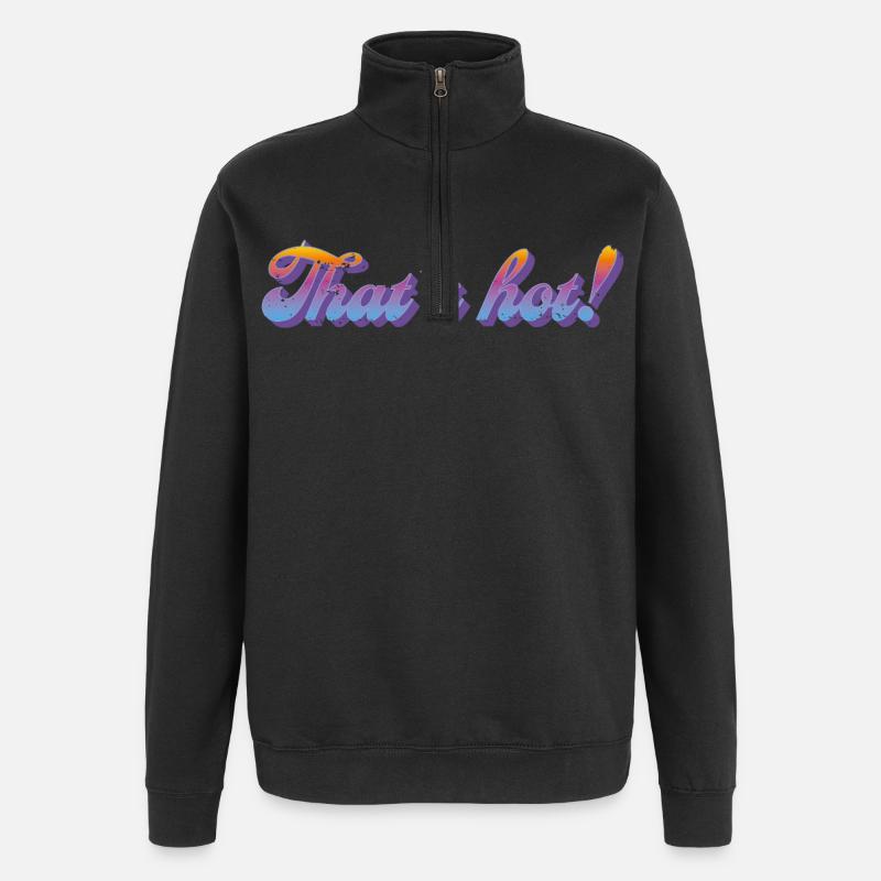 That's hot! – Retro Gradient Style - Quarter-Zip Sweatshirt - black