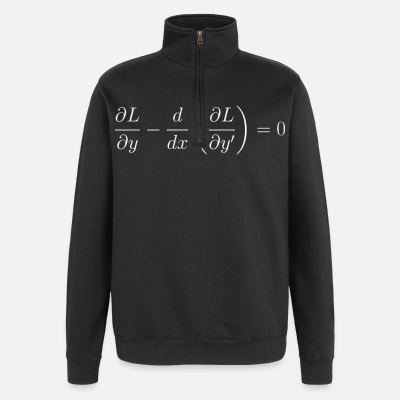 Euler-Lagrange-Gleichungsfundamentalphysik - Quarter-Zip-Sweatshirt - Schwarz
