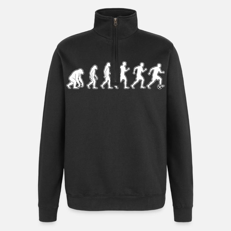 Evolution zum Fußballspieler - Quarter-Zip-Sweatshirt - Schwarz