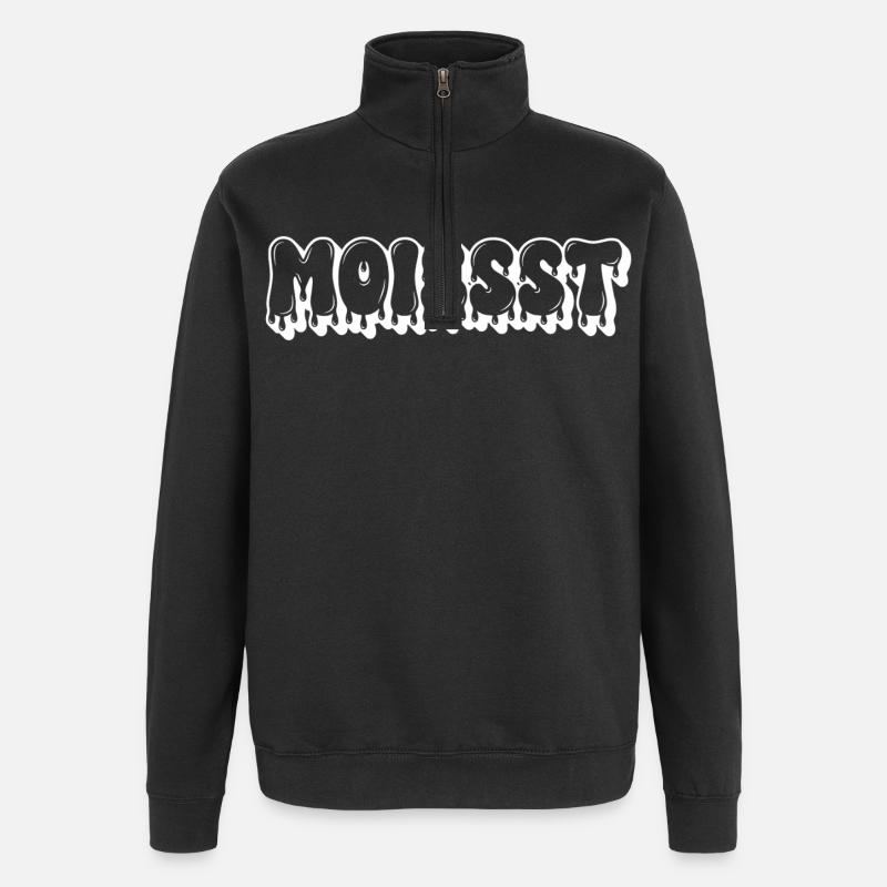 Moist Dripping Text - Quarter-Zip Sweatshirt - black