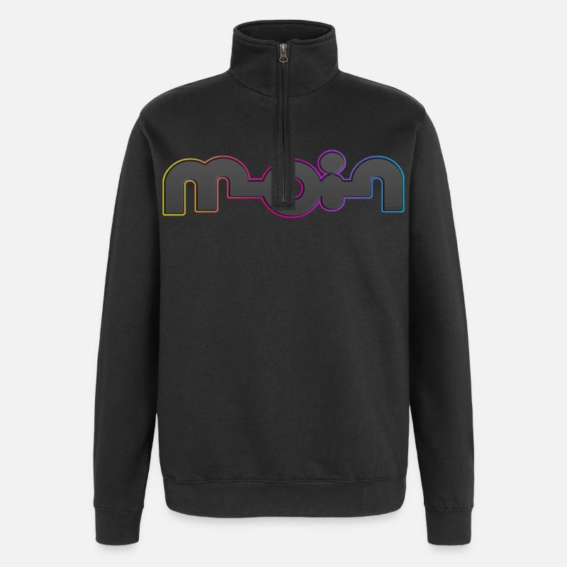 Hello - Quarter-Zip Sweatshirt - black