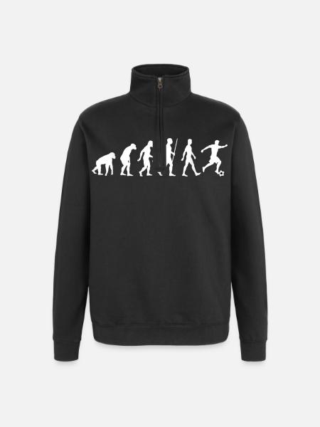 Football evolution in motion - Quarter-Zip Sweatshirt - black