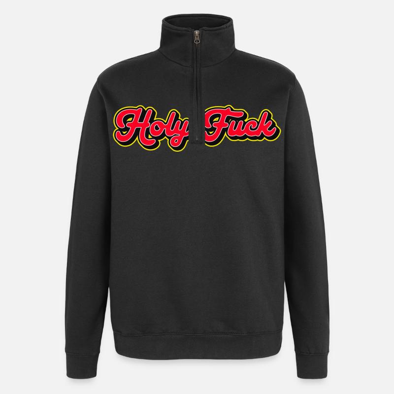 Cazzo santo 3D Red Script - Felpa con zip 1/4 - nero