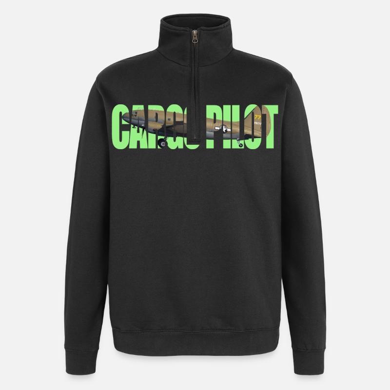 Pilote cargo C-46 - Sweat à zip 1/4 - noir