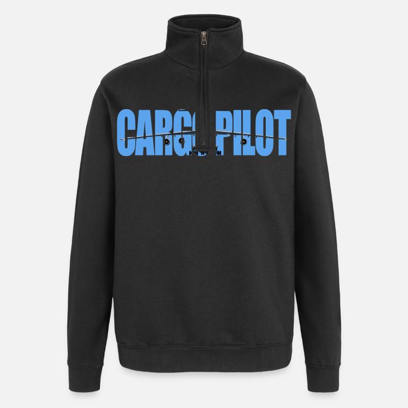 Cargo pilot IL-76 - Quarter-Zip Sweatshirt - black