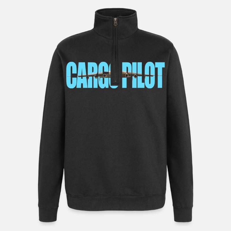 Cargo pilot An-225 - Quarter-Zip Sweatshirt - black