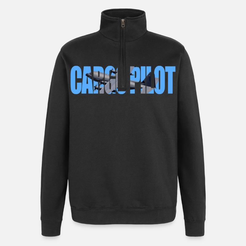 Cargo Pilot C-130 - Quarter-Zip-Sweatshirt - Schwarz