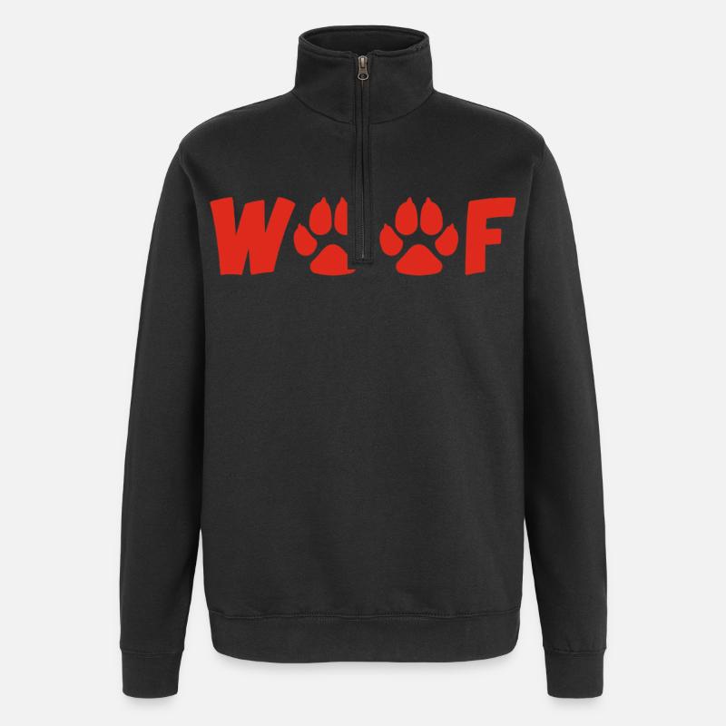 Bellender Hund (rot) - Quarter-Zip-Sweatshirt - Schwarz