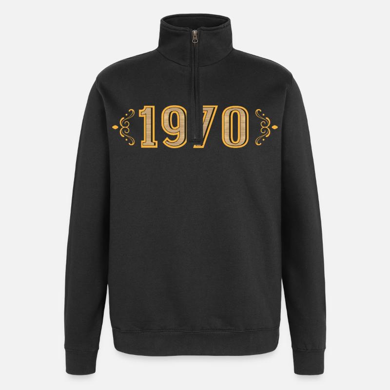 Legend since 1970 retro 1970's - Quarter-Zip Sweatshirt - black