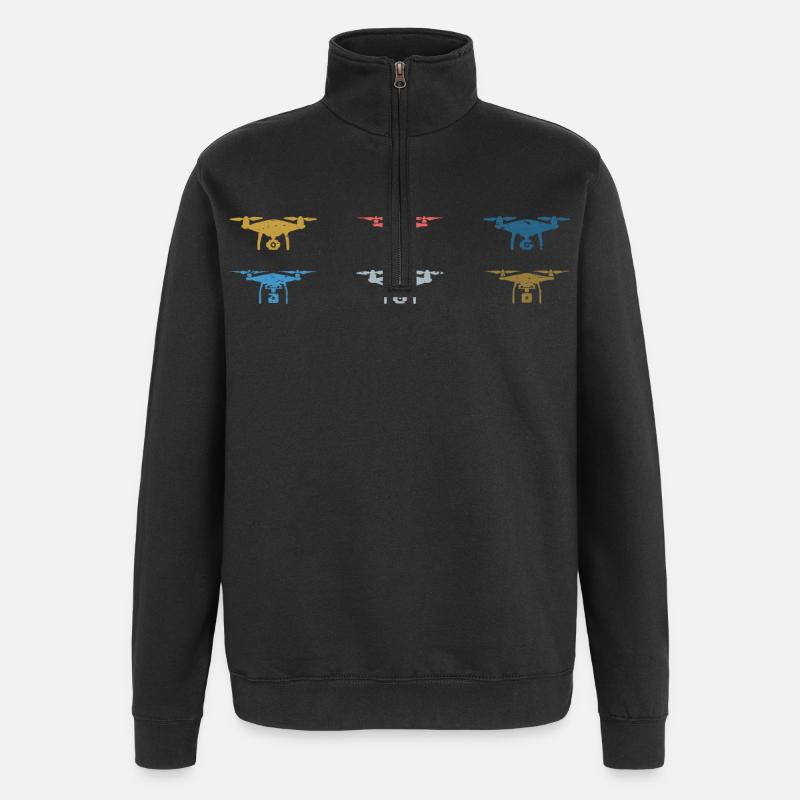Heartbeat Drone Drones - Sweat à zip 1/4 - noir
