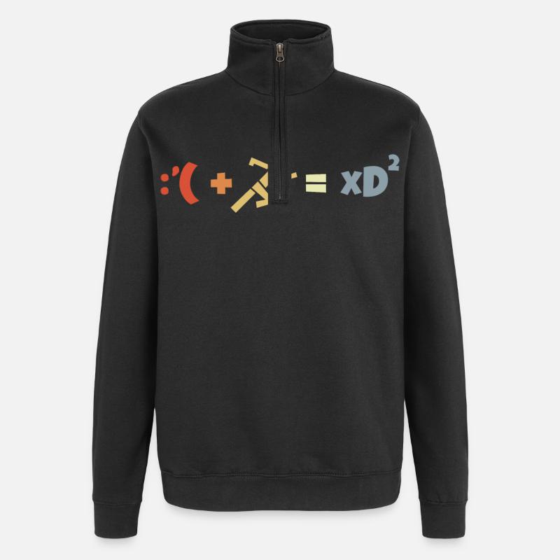 Witzige Laufformel - Quarter-Zip-Sweatshirt - Schwarz