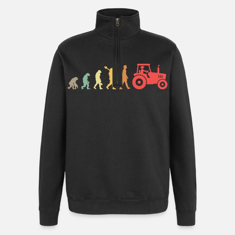 Tracteur Evolution _ Farmer - Sweat à zip 1/4 - noir