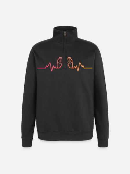 Gamer Sunset Heartbeat Gaming - Quarter-Zip Sweatshirt - black