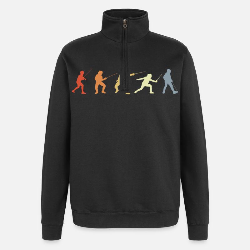 Fencer positions - Quarter-Zip Sweatshirt - black