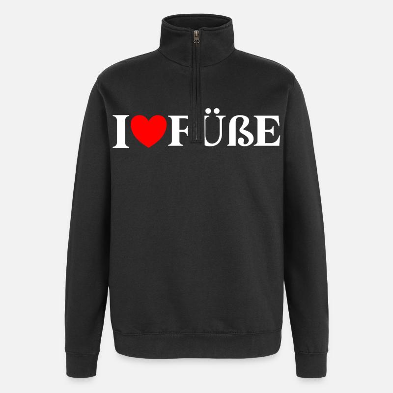 No socks allowed shield feet - Quarter-Zip Sweatshirt - black