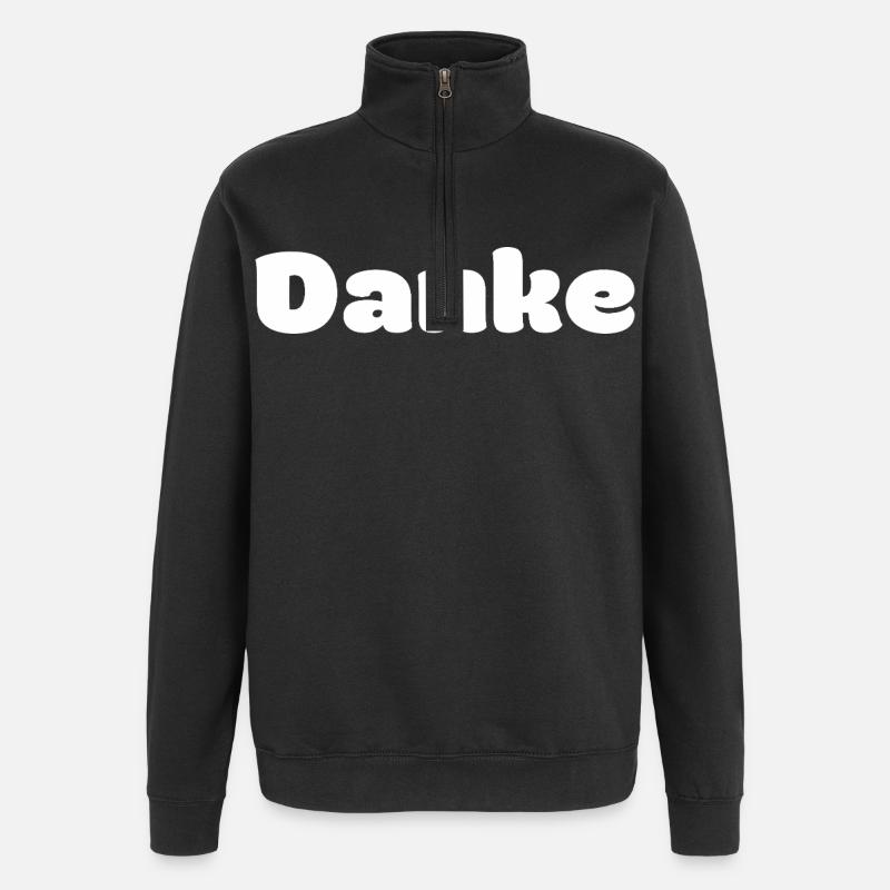 Danke - Quarter-Zip-Sweatshirt - Schwarz
