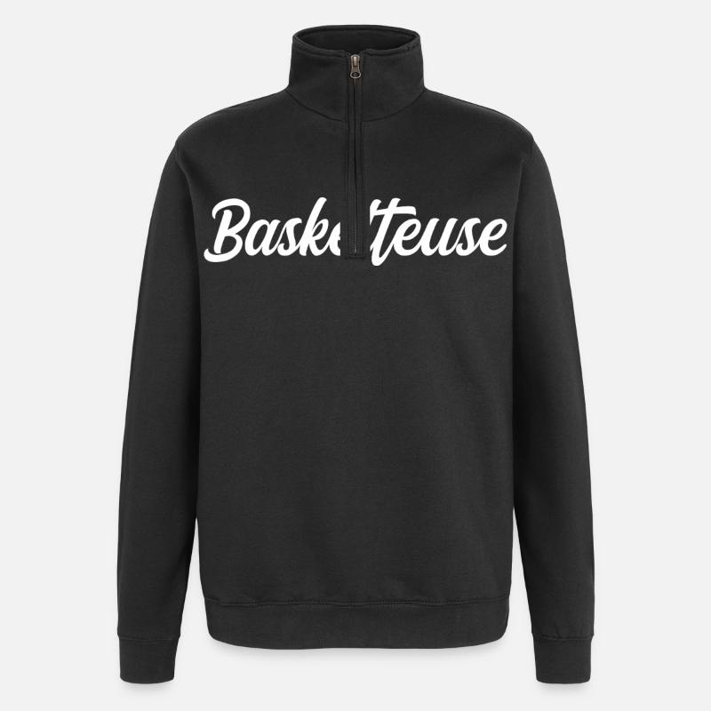 Basketteuse - Sweat à zip 1/4 - noir