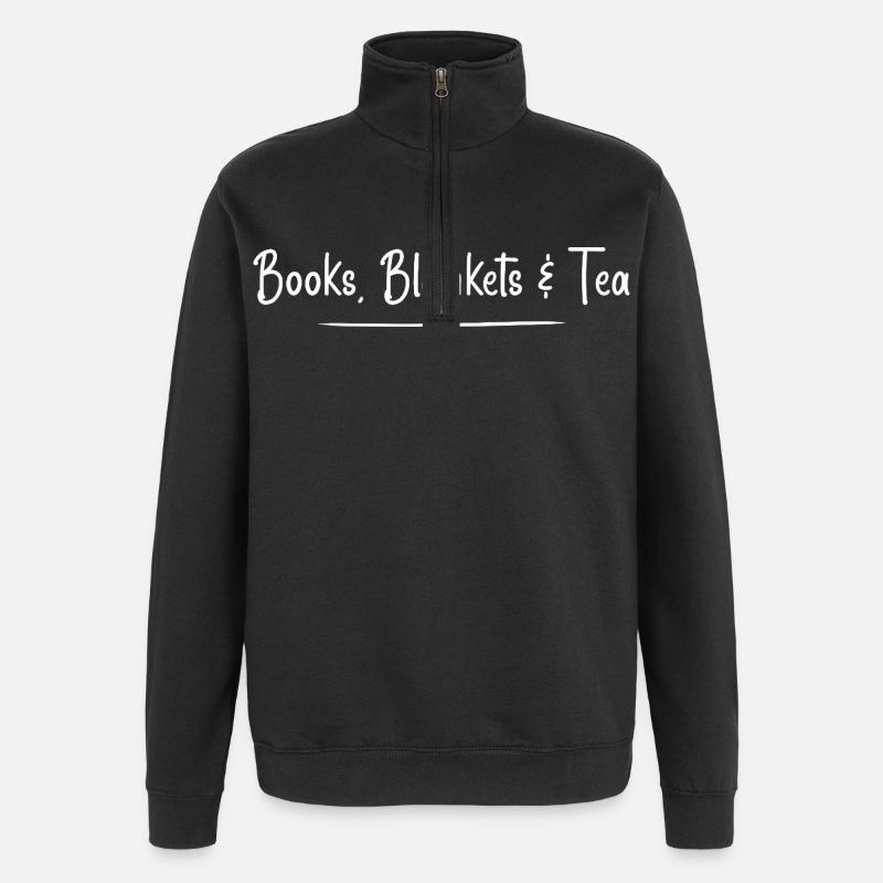 books, blankets and tea - Sweat à zip 1/4 - noir
