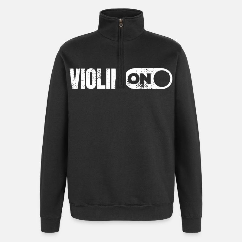 Lustige Violine - Quarter-Zip-Sweatshirt - Schwarz