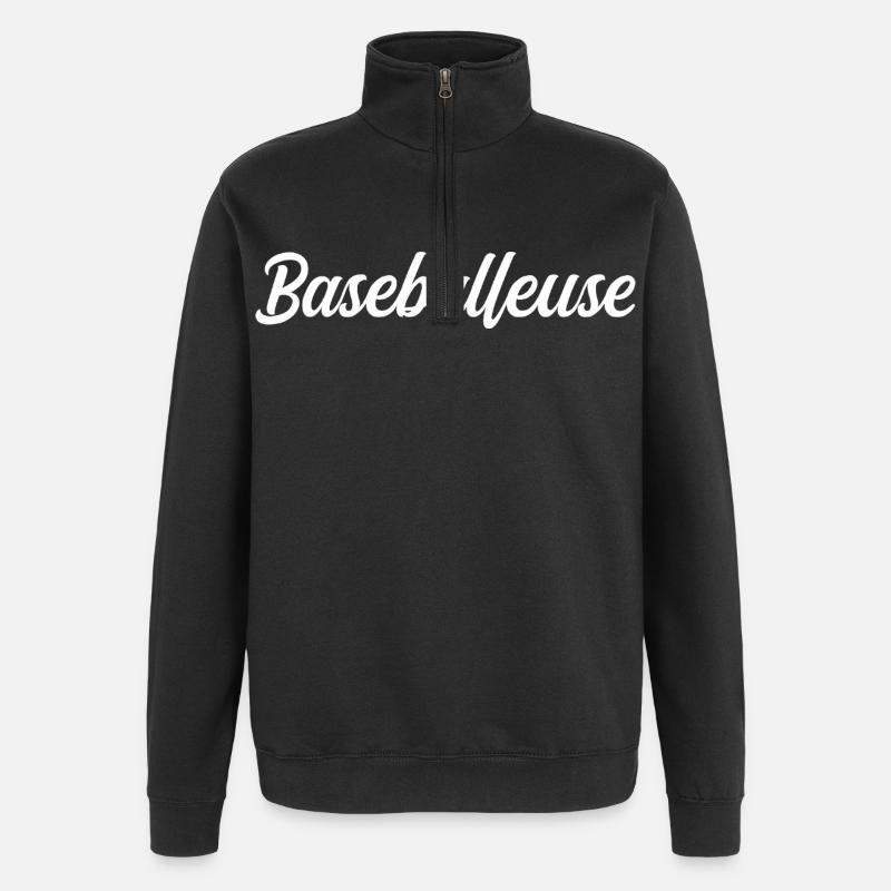 Baseballeuse - Sweat à zip 1/4 - noir