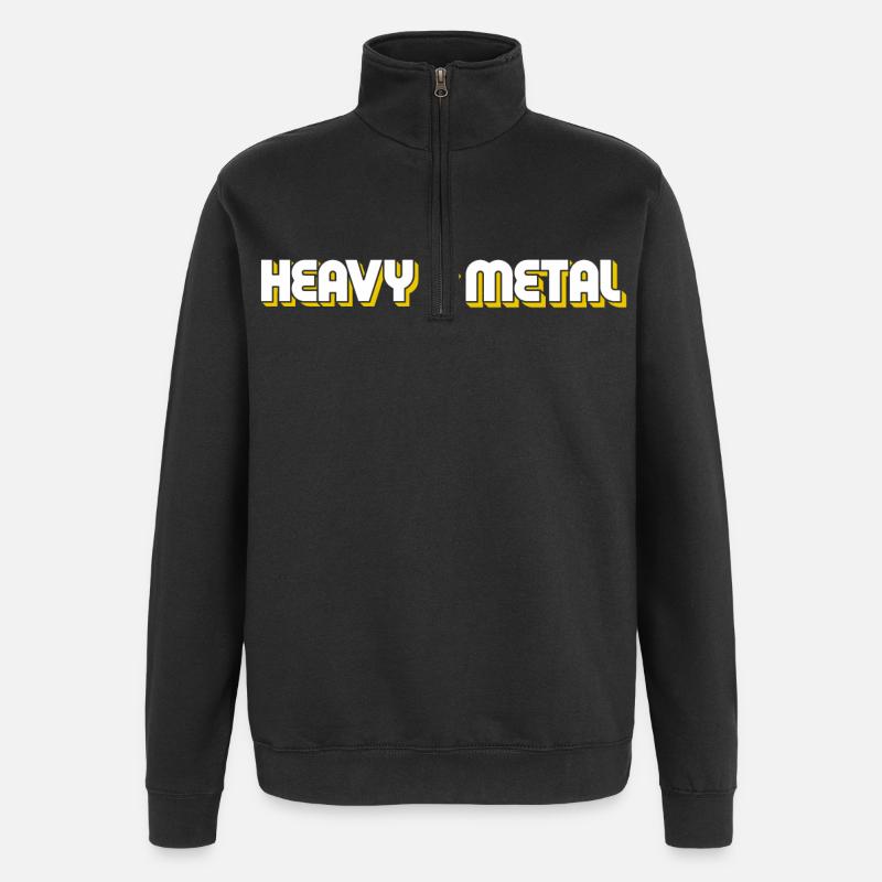 Schwermetall-Blitzfusions-Design - Quarter-Zip-Sweatshirt - Schwarz