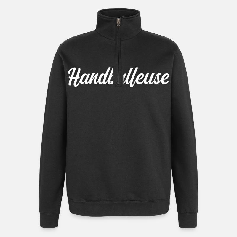 Handballeuse - Sweat à zip 1/4 - noir