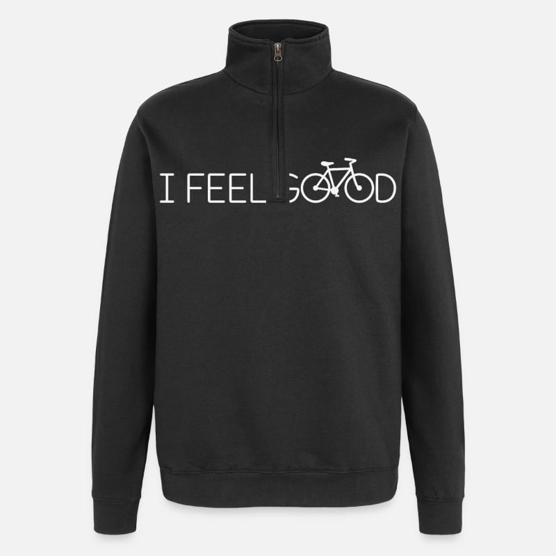 Bicyclette - Sweat à zip 1/4 - noir