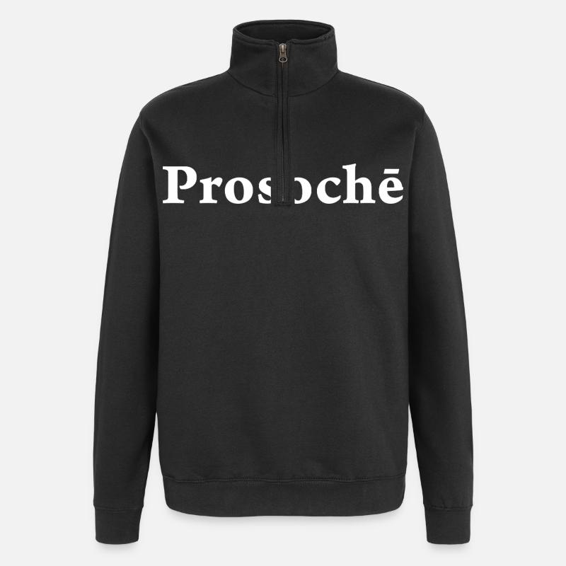 Prosochē Stoizismus Aufmerksamkeit stoisch - Quarter-Zip-Sweatshirt - Schwarz