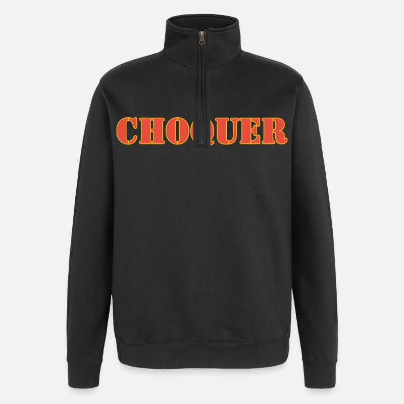 CHOQUER - Sweat à zip 1/4 - noir