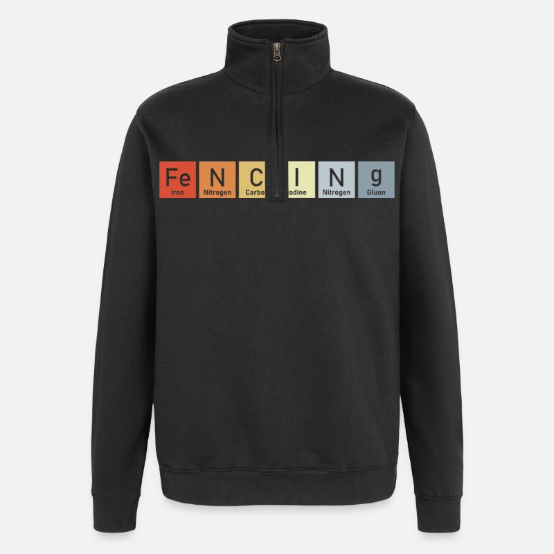 Fechten Periodensystem der Elemente - Quarter-Zip-Sweatshirt - Schwarz