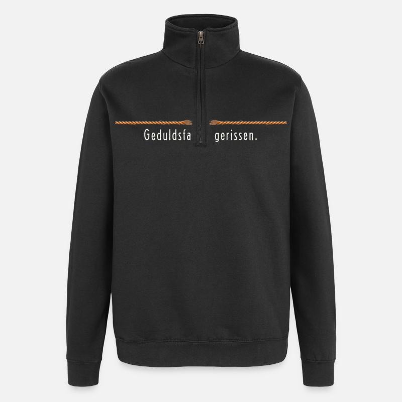Patience broken - funny saying nerves - Quarter-Zip Sweatshirt - black