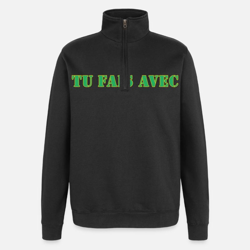 TU FAIS AVEC - Sweat à zip 1/4 - noir