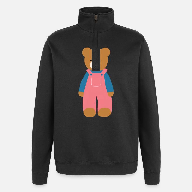 Teddy - Quarter-Zip-Sweatshirt - Schwarz