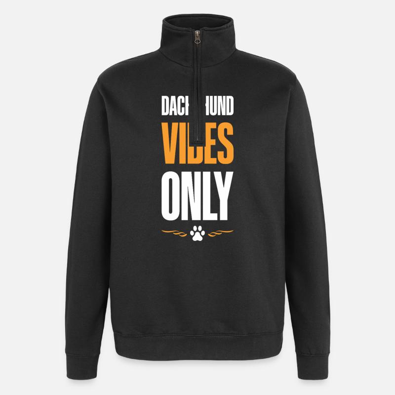 DachshundVibesOnly - Sweat à zip 1/4 - noir