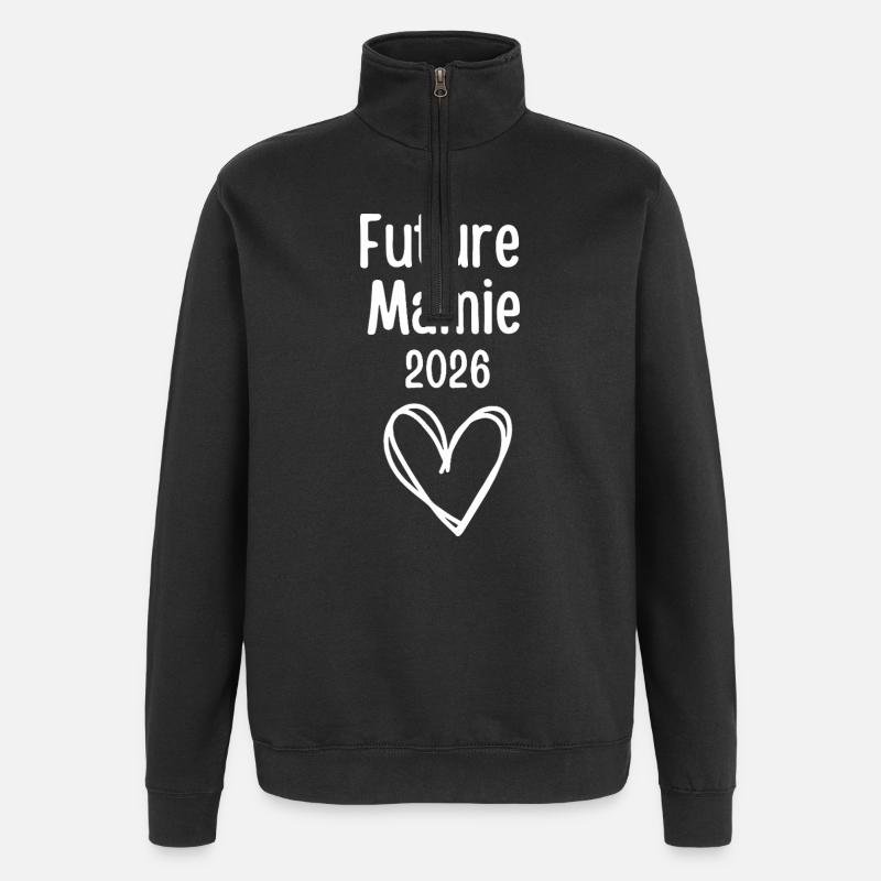 Zukünftige Oma 2026 - Quarter-Zip-Sweatshirt - Schwarz