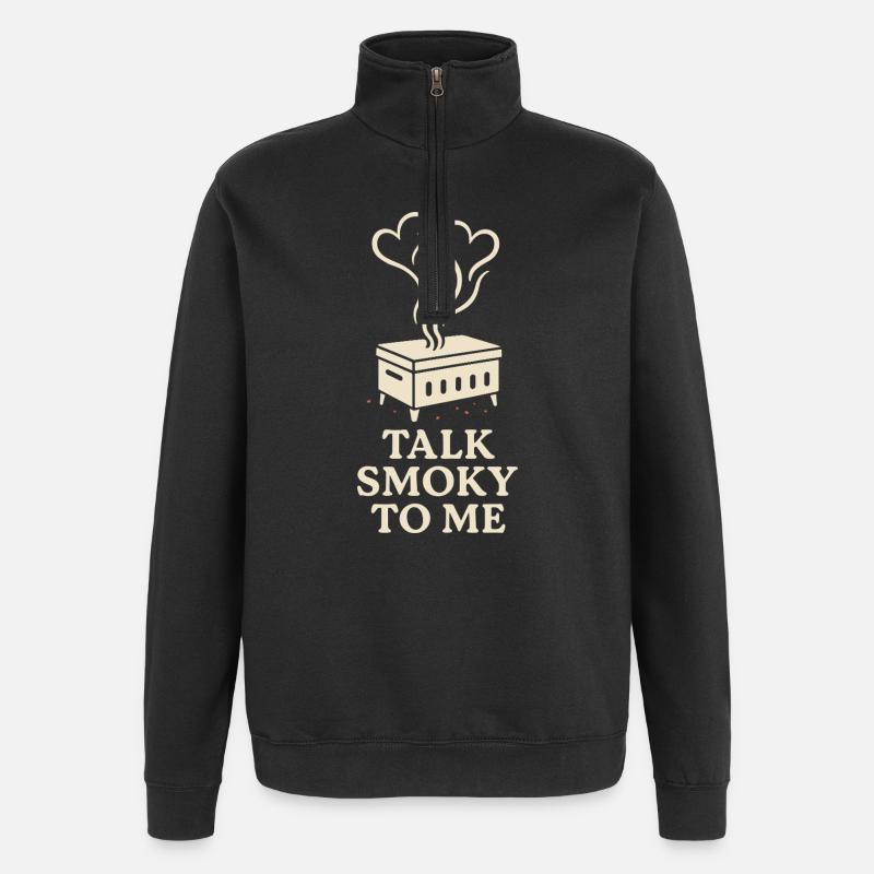 Meat Smoker Jerky Maker Bbq - Quarter-Zip Sweatshirt - black