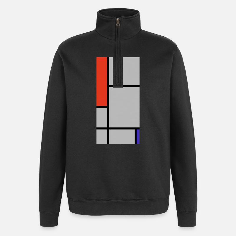 Abstract Geometric Blocks - Quarter-Zip Sweatshirt - black