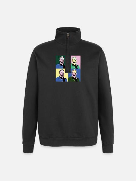 Zelensky Pop-Art - Quarter-Zip Sweatshirt - black