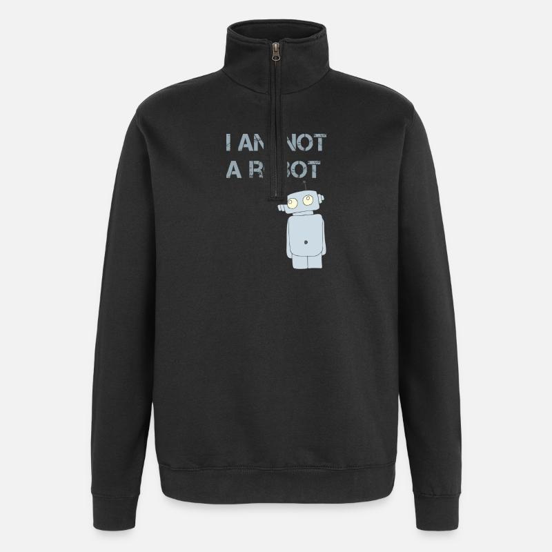 i am not a robot - Quarter-Zip-Sweatshirt - Schwarz
