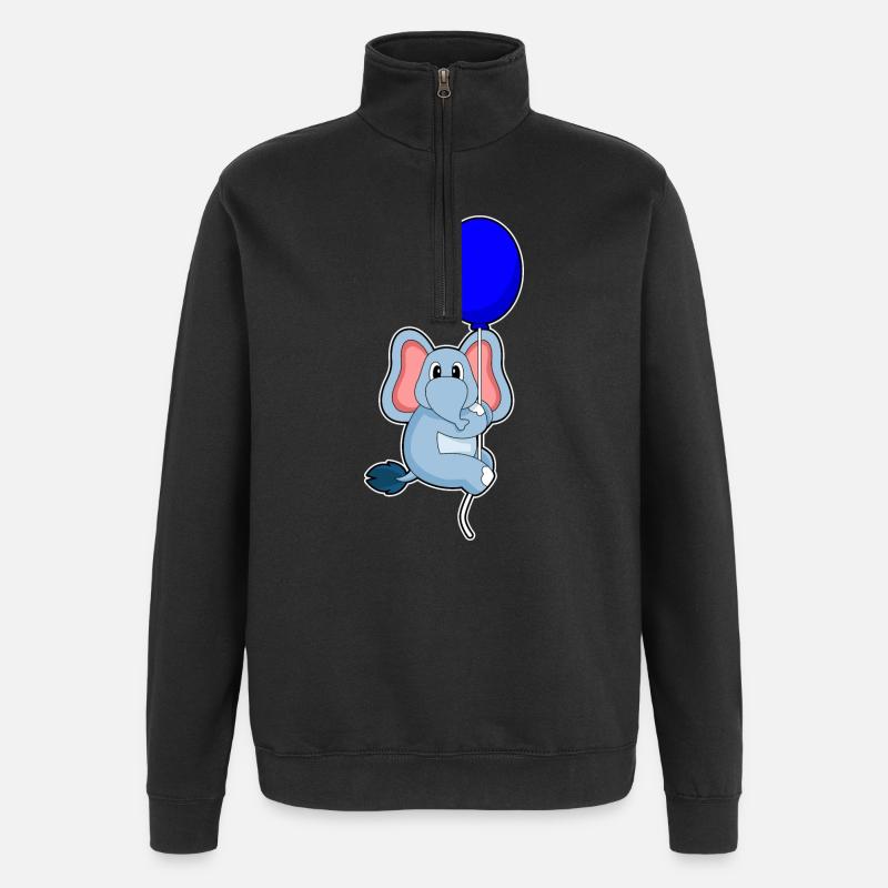 Ballon éléphant - Sweat à zip 1/4 - noir