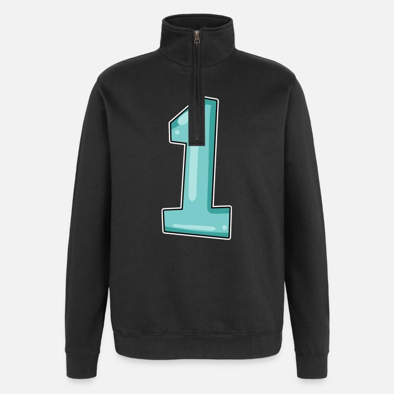 1 - Sweat à zip 1/4 - noir