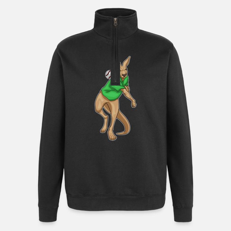 Kangaroo Baseball - Quarter-Zip Sweatshirt - black