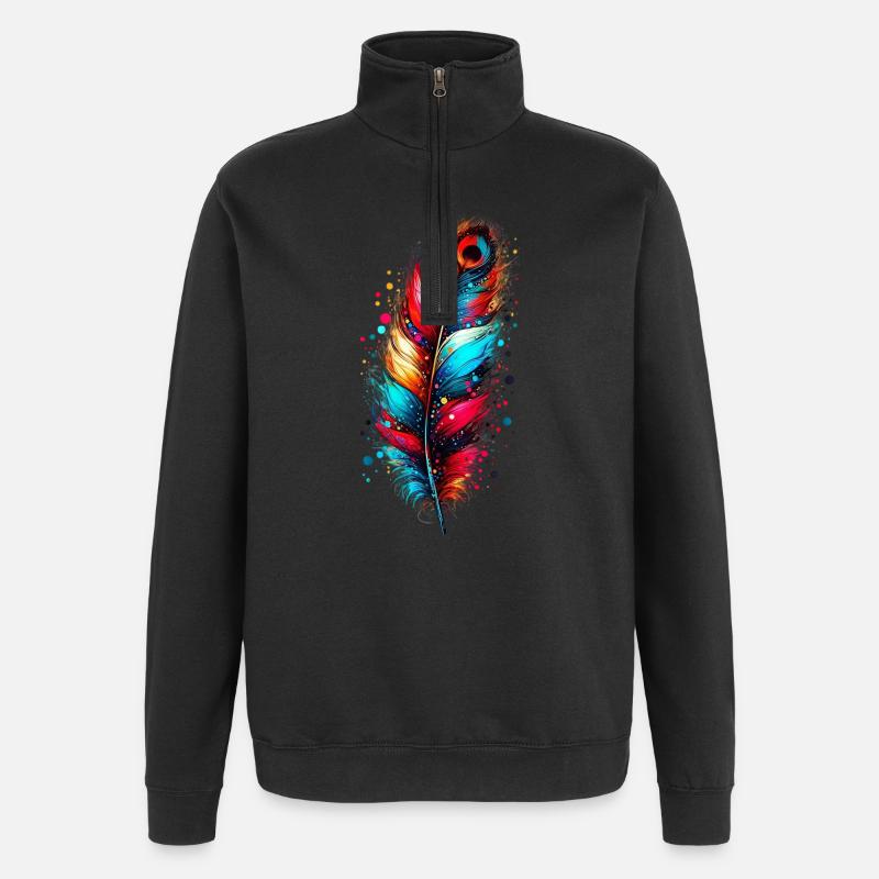 Feather - Quarter-Zip Sweatshirt - black
