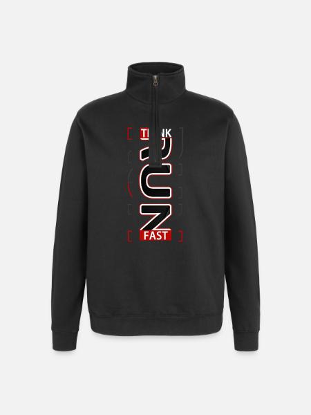 AJATTELE FAST Running -urheilukokemus V1:stä - Collegepaita 1/4-vetoketjulla - musta